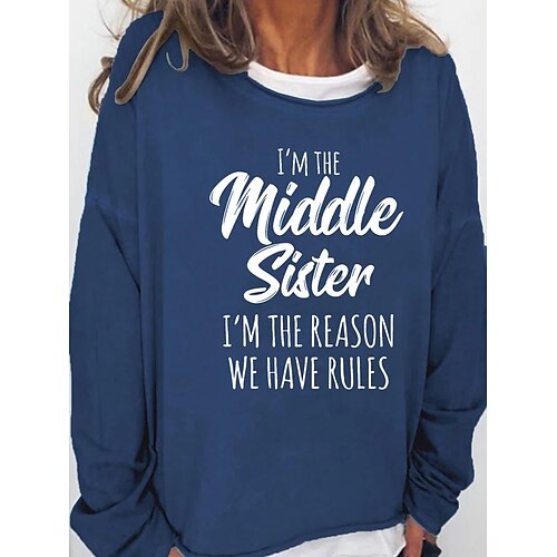 Women's Pullover Basic Casual Print Black Khaki Light Grey Letter Loose Casual Crew Neck Long Sleeve S M L XL XXL 3XL
Women's Pullover Basic Casual Print Black Khaki Light Grey Letter Loose Casual Crew Neck Long Sleeve S M L XL XXL 3XL