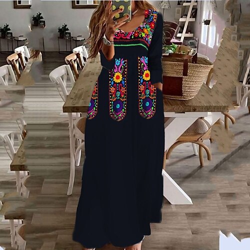 Women's Linen Dress Shift Dress Maxi long Dress Black Long Sleeve Print Print Fall Winter Crew Neck Casual Classic 2022 2XS XS S M L XL XXL 3XL 4XL 5XL / Cotton / 3D Print
Women's Linen Dress Shift Dress Maxi long Dress Black Long Sleeve Print Print Fall Winter Crew Neck Casual Classic 2022 2XS XS S M L XL XXL 3XL 4XL 5XL / Cotton / 3D Print