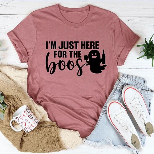 Women's Clothing Basic Tops T-shirt I'm Just Here Halloween Short-Sleeved Ebay Letter Round Neck T-Shirt
Women's Clothing Basic Tops T-shirt I'm Just Here Halloween Short-Sleeved Ebay Letter Round Neck T-Shirt