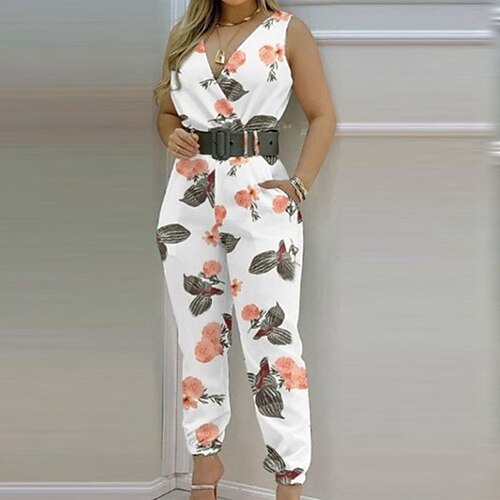Damen Jumpsuit Tasche Bedruckt Blumen Tiefes V Strassenmode Casual Strasse Täglich Regular Fit Ärmellos Weiß S M L XL Frühling
Damen Jumpsuit Tasche Bedruckt Blumen Tiefes V Strassenmode Casual Strasse Täglich Regular Fit Ärmellos Weiß S M L XL Frühling