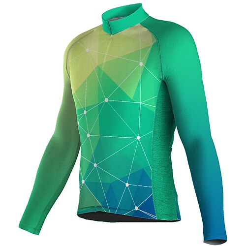 21Grams Men's Cycling Jersey Long Sleeve Bike Top with 3 Rear Pockets Mountain Bike MTB Road Bike Cycling Breathable Quick Dry Moisture Wicking Reflective Strips Green Geometic Polyester Spandex
21Grams Men's Cycling Jersey Long Sleeve Bike Top with 3 Rear Pockets Mountain Bike MTB Road Bike Cycling Breathable Quick Dry Moisture Wicking Reflective Strips Green Geometic Polyester Spandex