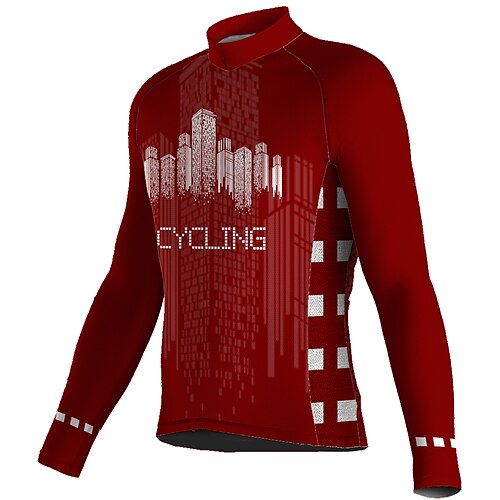 21Grams Men's Cycling Jersey Long Sleeve Bike Top with 3 Rear Pockets Mountain Bike MTB Road Bike Cycling Breathable Quick Dry Moisture Wicking Reflective Strips Red Graphic Polyester Spandex Sports
21Grams Men's Cycling Jersey Long Sleeve Bike Top with 3 Rear Pockets Mountain Bike MTB Road Bike Cycling Breathable Quick Dry Moisture Wicking Reflective Strips Red Graphic Polyester Spandex Sports