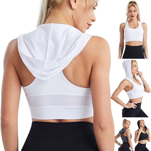 Women's Yoga Top Crop Top Cropped Hooded Solid Color White Black Yoga Gym Workout Running Tank Top Top Sport Activewear Breathable Quick Dry Lightweight Stretchy Slim
Women's Yoga Top Crop Top Cropped Hooded Solid Color White Black Yoga Gym Workout Running Tank Top Top Sport Activewear Breathable Quick Dry Lightweight Stretchy Slim