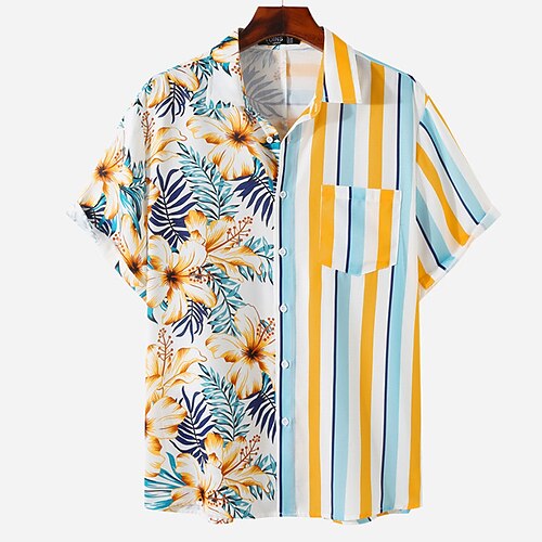 Men's Shirt 3D Print Floral Striped Turndown Street Casual Button-Down Print Short Sleeves Tops Designer Casual Fashion Breathable Blue / Summer
Men's Shirt 3D Print Floral Striped Turndown Street Casual Button-Down Print Short Sleeves Tops Designer Casual Fashion Breathable Blue / Summer