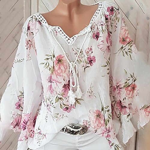 Women's Plus Size Tops Blouse Floral Print Long Sleeve V Neck Streetwear Daily Going out Polyester Fall Green White
Women's Plus Size Tops Blouse Floral Print Long Sleeve V Neck Streetwear Daily Going out Polyester Fall Green White