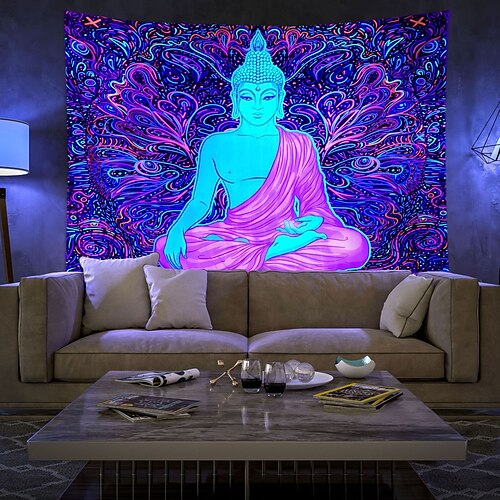 Blacklight UV Reactive Wall Tapestry Buddha Art Decor Blanket Curtain Hanging Home Bedroom Decoration Polyester
Blacklight UV Reactive Wall Tapestry Buddha Art Decor Blanket Curtain Hanging Home Bedroom Decoration Polyester