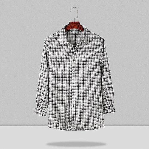 Men's Shirt Check Turndown Black / White Long Sleeve Daily Holiday Button-Down Tops Simple Casual Comfortable
Men's Shirt Check Turndown Black / White Long Sleeve Daily Holiday Button-Down Tops Simple Casual Comfortable