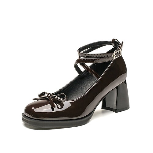 Women's Heels Mary Jane Buckle Chunky Heel Round Toe Square Toe Elegant Sweet Daily Office PU Leather Buckle Marron Black
Women's Heels Mary Jane Buckle Chunky Heel Round Toe Square Toe Elegant Sweet Daily Office PU Leather Buckle Marron Black