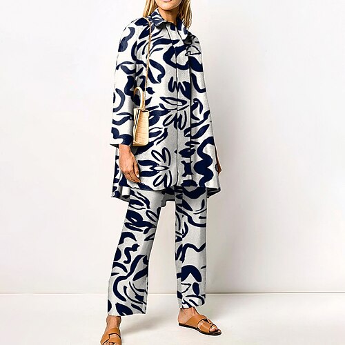 Women's Blouse Shirt Streetwear Royal Blue Dark Navy Casual Daily Geometric Print Shirt Collar S M L XL XXL / Loose Fit
Women's Blouse Shirt Streetwear Royal Blue Dark Navy Casual Daily Geometric Print Shirt Collar S M L XL XXL / Loose Fit