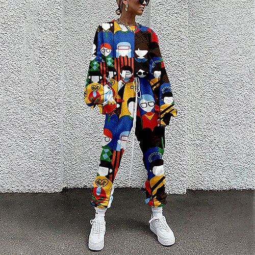 Women's Sweatshirt Tracksuit Pants Sets Active Streetwear Blue Gray Sports Outdoor Casual Graphic Floral Drawstring Print Crew Neck S M L XL XXL
Women's Sweatshirt Tracksuit Pants Sets Active Streetwear Blue Gray Sports Outdoor Casual Graphic Floral Drawstring Print Crew Neck S M L XL XXL
