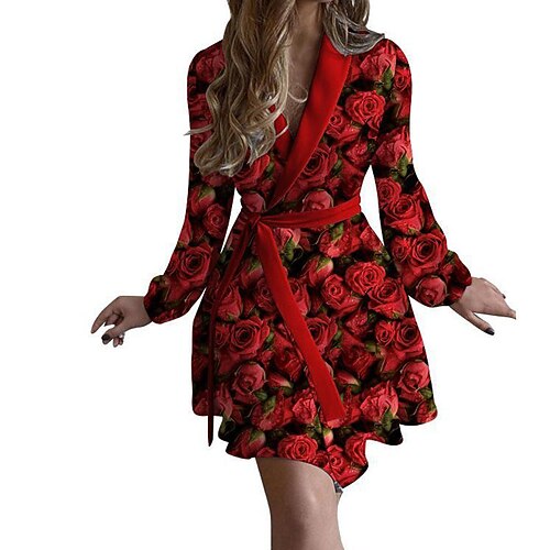Women's A Line Dress Short Mini Dress Light Pink Black Purple Pink Red Long Sleeve Floral Print Fall Winter V Neck Stylish Modern 2022 S M L XL
Women's A Line Dress Short Mini Dress Light Pink Black Purple Pink Red Long Sleeve Floral Print Fall Winter V Neck Stylish Modern 2022 S M L XL