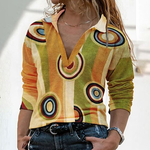Women's Plus Size Tops Blouse Shirt Striped Color Block Print Long Sleeve Shirt Collar Streetwear Daily Vacation Cotton Blend Fall Spring Yellow
Women's Plus Size Tops Blouse Shirt Striped Color Block Print Long Sleeve Shirt Collar Streetwear Daily Vacation Cotton Blend Fall Spring Yellow