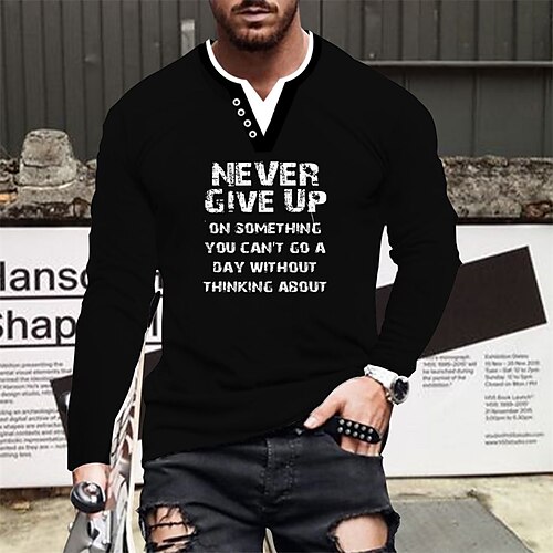 Men's T shirt Tee Hot Stamping Graphic Letter V Neck Street Daily Button-Down Print Long Sleeve Tops Designer Casual Fashion Comfortable Black
Men's T shirt Tee Hot Stamping Graphic Letter V Neck Street Daily Button-Down Print Long Sleeve Tops Designer Casual Fashion Comfortable Black