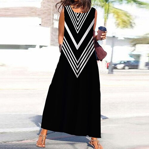 Women's Shift Dress Swing Dress Maxi long Dress Black Blue Sleeveless Geometric Print Spring Summer Round Neck Casual Vacation 2022 S M L XL XXL 3XL / Casual Dress
Women's Shift Dress Swing Dress Maxi long Dress Black Blue Sleeveless Geometric Print Spring Summer Round Neck Casual Vacation 2022 S M L XL XXL 3XL / Casual Dress