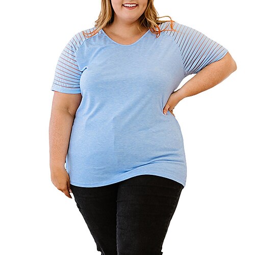 Women's Plus Size Tops T shirt Tee Plain Patchwork Short Sleeve V Neck Streetwear Daily Going out Cotton Fall Spring White Black / Loose Fit
Women's Plus Size Tops T shirt Tee Plain Patchwork Short Sleeve V Neck Streetwear Daily Going out Cotton Fall Spring White Black / Loose Fit