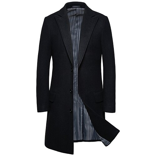 Men's Casual Overcoat Long Regular Fit Solid Colored Single Breasted Three-buttons Green Black Dark Grey 2022 / Winter
Men's Casual Overcoat Long Regular Fit Solid Colored Single Breasted Three-buttons Green Black Dark Grey 2022 / Winter