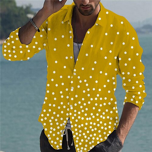 Men's Shirt 3D Print Polka Dot Turndown Street Casual Button-Down Print Long Sleeve Tops Designer Casual Fashion Breathable Yellow
Men's Shirt 3D Print Polka Dot Turndown Street Casual Button-Down Print Long Sleeve Tops Designer Casual Fashion Breathable Yellow