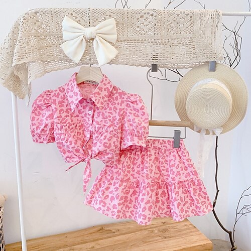 Kids Girls' T-shirt Skirt Clothing Set 2 Pieces Short Sleeve Pink Print Print Street Outdoor Active Daily Regular 2-8 Years
Kids Girls' T-shirt Skirt Clothing Set 2 Pieces Short Sleeve Pink Print Print Street Outdoor Active Daily Regular 2-8 Years