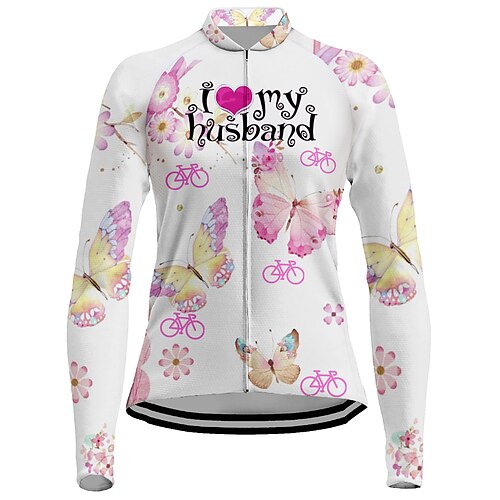 21Grams Women's Cycling Jersey Long Sleeve Bike Top with 3 Rear Pockets Mountain Bike MTB Road Bike Cycling Breathable Quick Dry Moisture Wicking Reflective Strips White Butterfly Polyester Spandex
21Grams Women's Cycling Jersey Long Sleeve Bike Top with 3 Rear Pockets Mountain Bike MTB Road Bike Cycling Breathable Quick Dry Moisture Wicking Reflective Strips White Butterfly Polyester Spandex