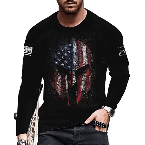 Men's Unisex T shirt Tee 3D Print Graphic Prints Mask National Flag Crew Neck Street Daily Print Long Sleeve Tops Basic Casual Big and Tall Sports Black
Men's Unisex T shirt Tee 3D Print Graphic Prints Mask National Flag Crew Neck Street Daily Print Long Sleeve Tops Basic Casual Big and Tall Sports Black