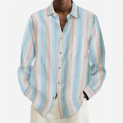 Men's Shirt 3D Print Striped Turndown Street Casual Button-Down Print Long Sleeve Tops Casual Fashion Breathable Blue
Men's Shirt 3D Print Striped Turndown Street Casual Button-Down Print Long Sleeve Tops Casual Fashion Breathable Blue