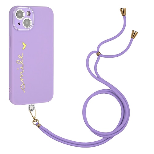 

Phone Case For Apple Back Cover Handbag Purse iPhone 14 iPhone 13 Pro Max 12 11 SE 2022 X XR XS Max 8 7 Bumper Frame Camera Lens Protector with Removable Cross Body Strap Word / Phrase Solid Colored