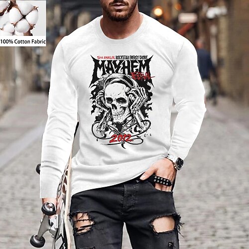 Men's Unisex T shirt Tee Skull Letter Crew Neck Green White Gray Navy Blue Long Sleeve Hot Stamping Outdoor Street Print Tops Basic Sports Designer Simple
Men's Unisex T shirt Tee Skull Letter Crew Neck Green White Gray Navy Blue Long Sleeve Hot Stamping Outdoor Street Print Tops Basic Sports Designer Simple