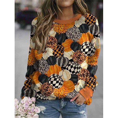 Women's Sweatshirt Halloween Print Rainbow Pumpkin Loose Halloween Round Neck Long Sleeve Cotton S M L XL XXL 3XL / 3D Print
Women's Sweatshirt Halloween Print Rainbow Pumpkin Loose Halloween Round Neck Long Sleeve Cotton S M L XL XXL 3XL / 3D Print