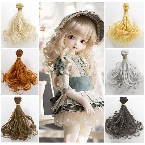 Doll Accessories Curly Hair Synthetic Fiber Wig Hair High Temperature Fiber Imitation Wool Roll Doll Hair for DIY 1/3 1/4 1/6 BJD SD Doll Wigs
Doll Accessories Curly Hair Synthetic Fiber Wig Hair High Temperature Fiber Imitation Wool Roll Doll Hair for DIY 1/3 1/4 1/6 BJD SD Doll Wigs