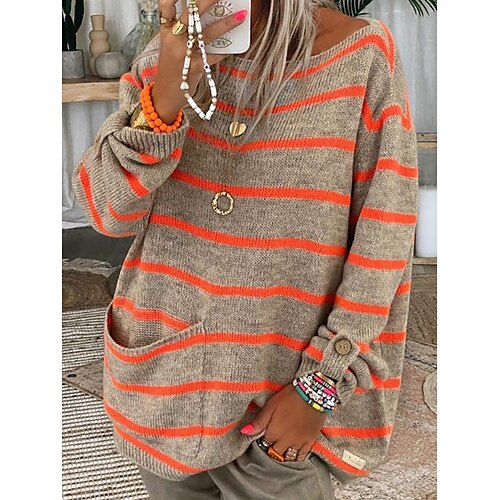 Women's Jumper Cable Knit Tunic Knitted Crew Neck Casual Daily Holiday Winter Fall Orange S M L / Long Sleeve / Regular Fit
Women's Jumper Cable Knit Tunic Knitted Crew Neck Casual Daily Holiday Winter Fall Orange S M L / Long Sleeve / Regular Fit