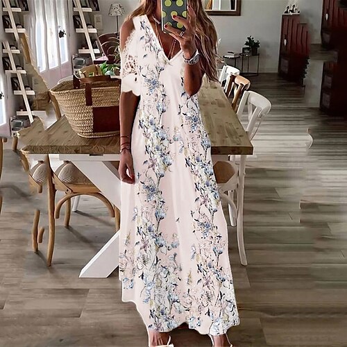 Women's Casual Dress Swing Dress Long Dress Maxi Dress Beige Short Sleeve Floral Cold Shoulder Spring Summer V Neck Modern Loose Fit 2022 S M L XL XXL 3XL
Women's Casual Dress Swing Dress Long Dress Maxi Dress Beige Short Sleeve Floral Cold Shoulder Spring Summer V Neck Modern Loose Fit 2022 S M L XL XXL 3XL