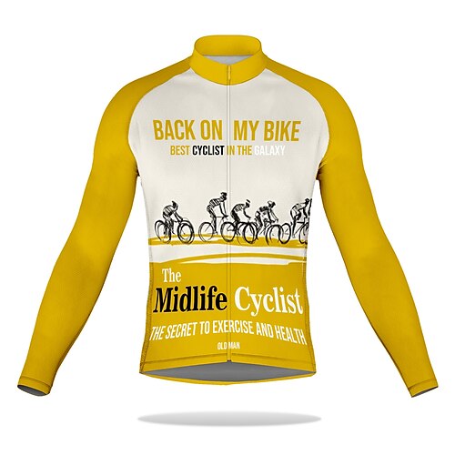 21Grams Men's Cycling Jersey Long Sleeve Bike Top with 3 Rear Pockets Mountain Bike MTB Road Bike Cycling Breathable Quick Dry Moisture Wicking Reflective Strips Yellow Graphic Polyester Spandex
21Grams Men's Cycling Jersey Long Sleeve Bike Top with 3 Rear Pockets Mountain Bike MTB Road Bike Cycling Breathable Quick Dry Moisture Wicking Reflective Strips Yellow Graphic Polyester Spandex