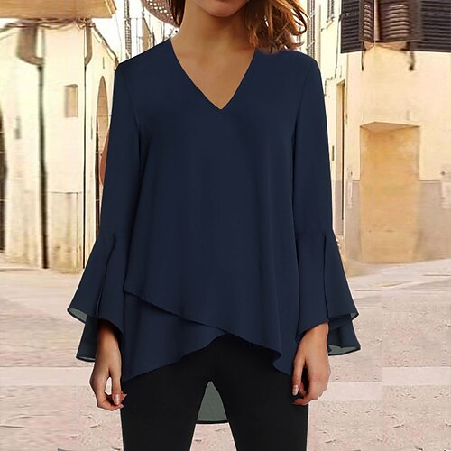 Women's Shirt Plain Daily Weekend Shirt Long Sleeve Asymmetric V Neck Casual Streetwear Navy Blue S
Women's Shirt Plain Daily Weekend Shirt Long Sleeve Asymmetric V Neck Casual Streetwear Navy Blue S