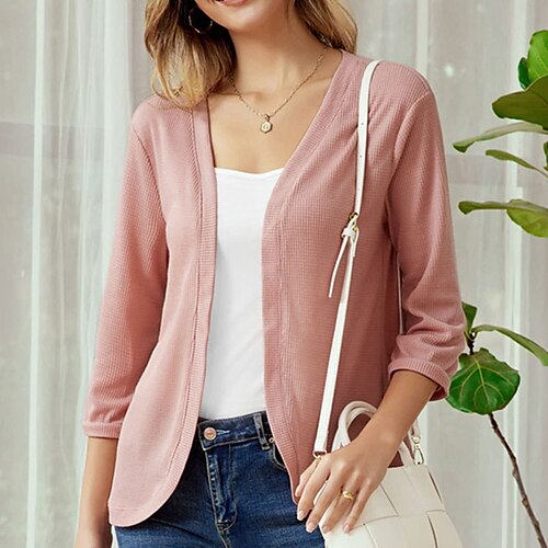 Women's Casual Jacket Windproof Warm Outdoor Street Daily Vacation Cardigan V Neck Street Style Regular Fit Outerwear 3/4 Length Sleeve Winter Fall Black Pink Wine S M L XL XXL
Women's Casual Jacket Windproof Warm Outdoor Street Daily Vacation Cardigan V Neck Street Style Regular Fit Outerwear 3/4 Length Sleeve Winter Fall Black Pink Wine S M L XL XXL