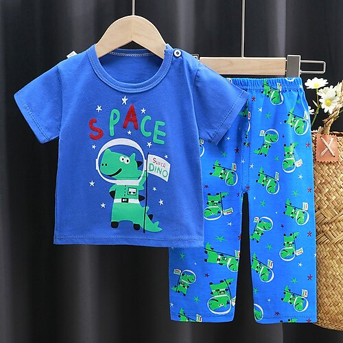 2 Pieces Kids Boys T-shirt & Pants Clothing Set Outfit Animal Cartoon Short Sleeve Cotton Set Street Fashion Casual Spring Summer 2-6 Years Green Blue Pink
2 Pieces Kids Boys T-shirt & Pants Clothing Set Outfit Animal Cartoon Short Sleeve Cotton Set Street Fashion Casual Spring Summer 2-6 Years Green Blue Pink