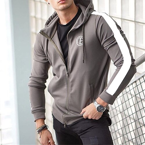 Men's Full Zip Hoodie Jacket Color Block Patchwork Sports Outdoor Daily Sports Basic Casual Hoodies Sweatshirts Black Gray Red
Men's Full Zip Hoodie Jacket Color Block Patchwork Sports Outdoor Daily Sports Basic Casual Hoodies Sweatshirts Black Gray Red