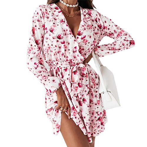 Women's A Line Dress Short Mini Dress White Long Sleeve Floral Ruched Print Fall Winter V Neck Fashion Modern 2022 S M L
Women's A Line Dress Short Mini Dress White Long Sleeve Floral Ruched Print Fall Winter V Neck Fashion Modern 2022 S M L