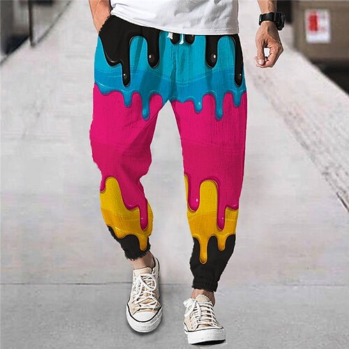 Men's Joggers Trousers Beach Pants Drawstring Elastic Waist 3D Print Color Block Graphic Prints Comfort Breathable Sports Outdoor Casual Daily Streetwear Designer Blue Rainbow Micro-elastic
Men's Joggers Trousers Beach Pants Drawstring Elastic Waist 3D Print Color Block Graphic Prints Comfort Breathable Sports Outdoor Casual Daily Streetwear Designer Blue Rainbow Micro-elastic