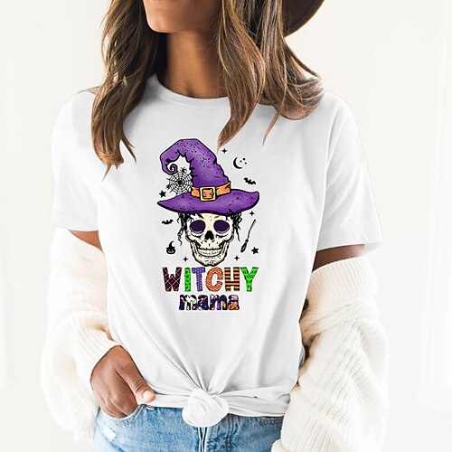 Women's T shirt Tee Green Pink Light Green Graphic Skull Print Short Sleeve Halloween Daily Basic Halloween Round Neck Regular 100% Cotton S
Women's T shirt Tee Green Pink Light Green Graphic Skull Print Short Sleeve Halloween Daily Basic Halloween Round Neck Regular 100% Cotton S