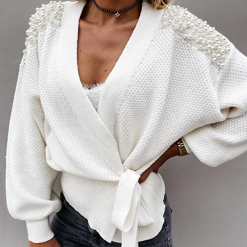 Women's Cardigan Sweater Jumper Crochet Knit Knitted Pure Color V Neck Stylish Casual Daily Holiday Fall Winter Beige M L XL / Long Sleeve
Women's Cardigan Sweater Jumper Crochet Knit Knitted Pure Color V Neck Stylish Casual Daily Holiday Fall Winter Beige M L XL / Long Sleeve