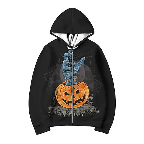 Men's Unisex Full Zip Hoodie Jacket Black Hooded Pumpkin Graphic Prints Zipper Print Sports & Outdoor Daily Sports 3D Print Streetwear Designer Casual Spring & Fall Clothing Apparel Hoodies
Men's Unisex Full Zip Hoodie Jacket Black Hooded Pumpkin Graphic Prints Zipper Print Sports & Outdoor Daily Sports 3D Print Streetwear Designer Casual Spring & Fall Clothing Apparel Hoodies