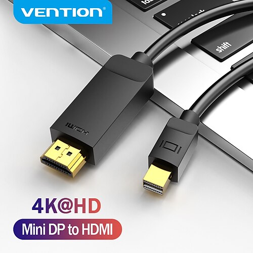 

VENTION Mini DisplayPort Adapter Cable, Mini DisplayPort to Micro HDMI Adapter Cable Male - Male 4K2K 1.5m(5Ft)