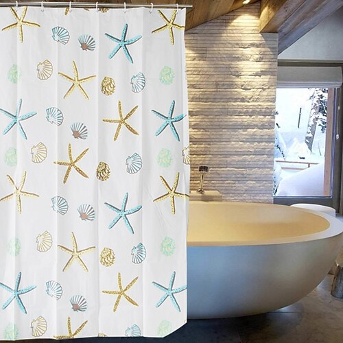 Fashion Starfish Environmental Protection Waterproof Shower Curtain Peva Bathroom Partition Curtain Copper Buckle
Fashion Starfish Environmental Protection Waterproof Shower Curtain Peva Bathroom Partition Curtain Copper Buckle