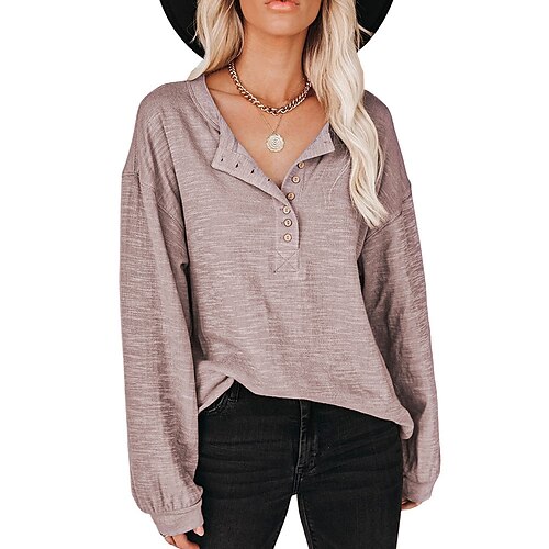 Women's Shirt Plain Daily Weekend Shirt Long Sleeve Button Shirt Collar Casual Streetwear White Black Gray S
Women's Shirt Plain Daily Weekend Shirt Long Sleeve Button Shirt Collar Casual Streetwear White Black Gray S
