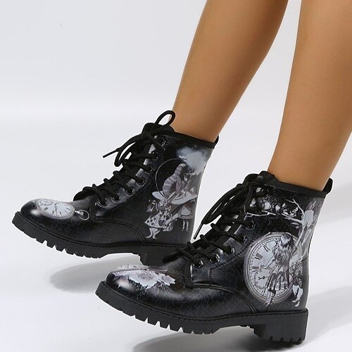 Women's Boots Daily Combat Boots Plus Size Booties Ankle Boots Winter Chunky Heel Round Toe Casual PU Leather Lace-up Black
Women's Boots Daily Combat Boots Plus Size Booties Ankle Boots Winter Chunky Heel Round Toe Casual PU Leather Lace-up Black