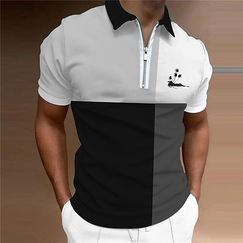 Men's Collar Polo Shirt Golf Shirt Color Block Turndown Gray 3D Print Outdoor Street Short Sleeves Zipper Print Clothing Apparel Fashion Designer Casual Breathable / Summer / Spring / Summer
Men's Collar Polo Shirt Golf Shirt Color Block Turndown Gray 3D Print Outdoor Street Short Sleeves Zipper Print Clothing Apparel Fashion Designer Casual Breathable / Summer / Spring / Summer