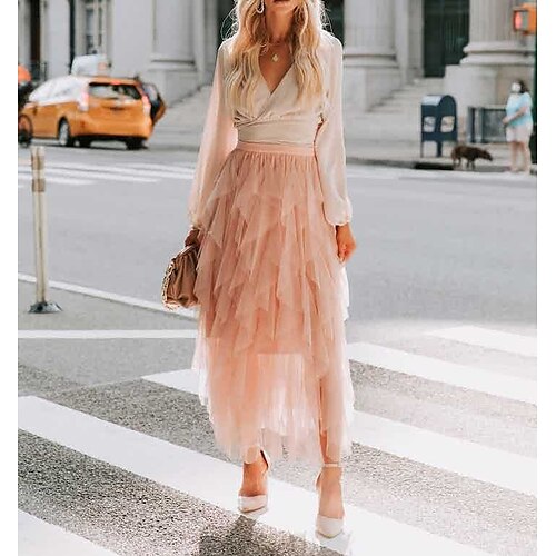 Women's A Line Swing Midi Polyester Pink Beige Gray Black Irregular Skirts Autumn / Fall Tulle Fashion Office / Career Street One-Size
Women's A Line Swing Midi Polyester Pink Beige Gray Black Irregular Skirts Autumn / Fall Tulle Fashion Office / Career Street One-Size