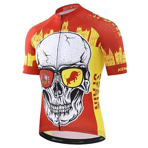 21Grams Men's Cycling Jersey Short Sleeve Bike Top with 3 Rear Pockets Mountain Bike MTB Road Bike Cycling Breathable Quick Dry Moisture Wicking Reflective Strips Red Skull Polyester Spandex Sports
21Grams Men's Cycling Jersey Short Sleeve Bike Top with 3 Rear Pockets Mountain Bike MTB Road Bike Cycling Breathable Quick Dry Moisture Wicking Reflective Strips Red Skull Polyester Spandex Sports