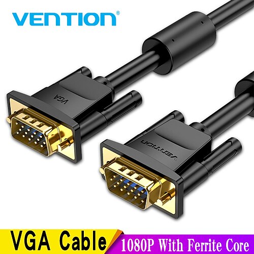 

Vention VGA Adapter Cable, VGA to VGA Adapter Cable Male - Male 1080P 1.5m(5Ft) / 1.0m(3Ft) / 0.5m(1.5Ft)