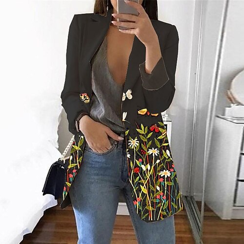 Women's Blazer Office Work Fall Winter Regular Coat Regular Fit Breathable Stylish Formal Jacket Long Sleeve Floral Black
Women's Blazer Office Work Fall Winter Regular Coat Regular Fit Breathable Stylish Formal Jacket Long Sleeve Floral Black